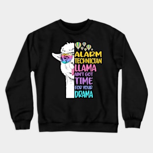 Alarm Technician Llama Crewneck Sweatshirt